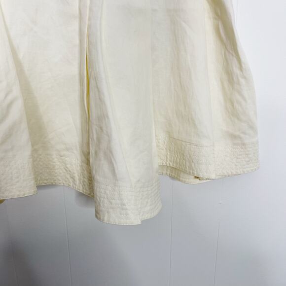 New Derek Lam 10 Crosby Kiana Pleated Asymmetrical Mini Skirt 14 Cotton Linen - Picture 3 of 12